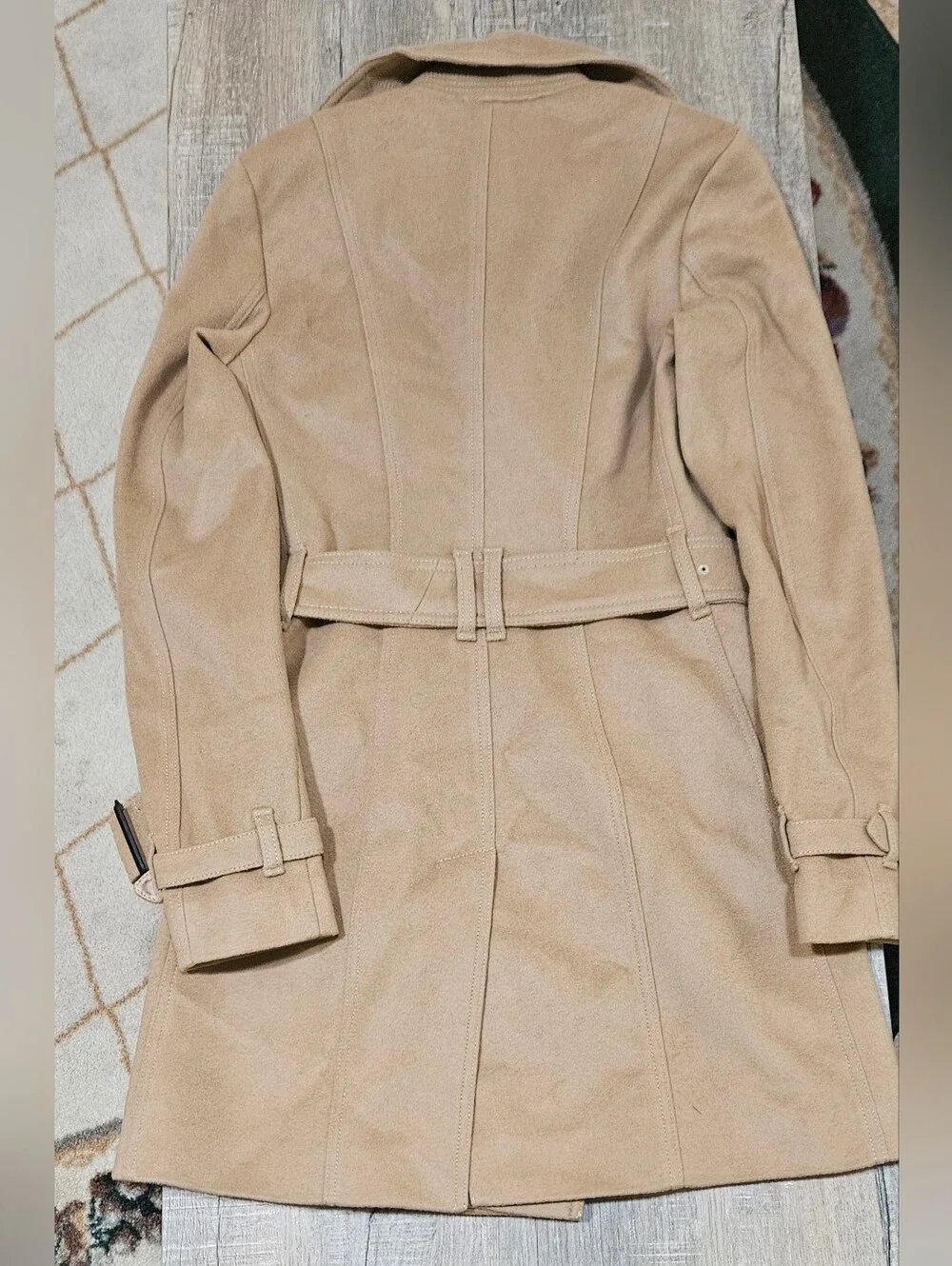 Burberry Prorsum Wool & Cashmere Double Breasted Trench Coat (USA 2/Camel/Tan) - Picture 3 of 13